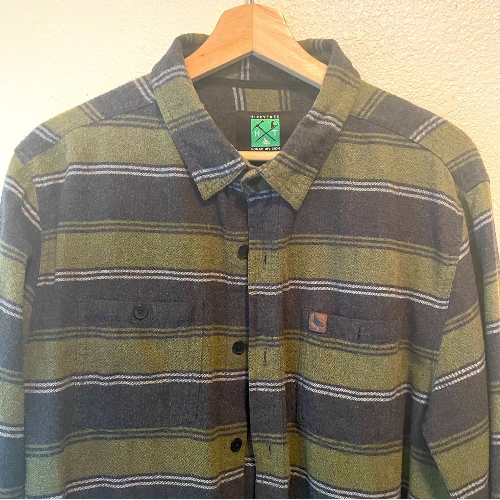 Hippy Tree Striped Button Up